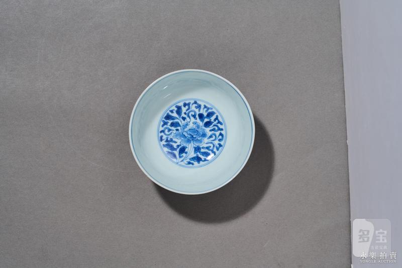 清康熙 青花缠枝牡丹纹碗 - 图6